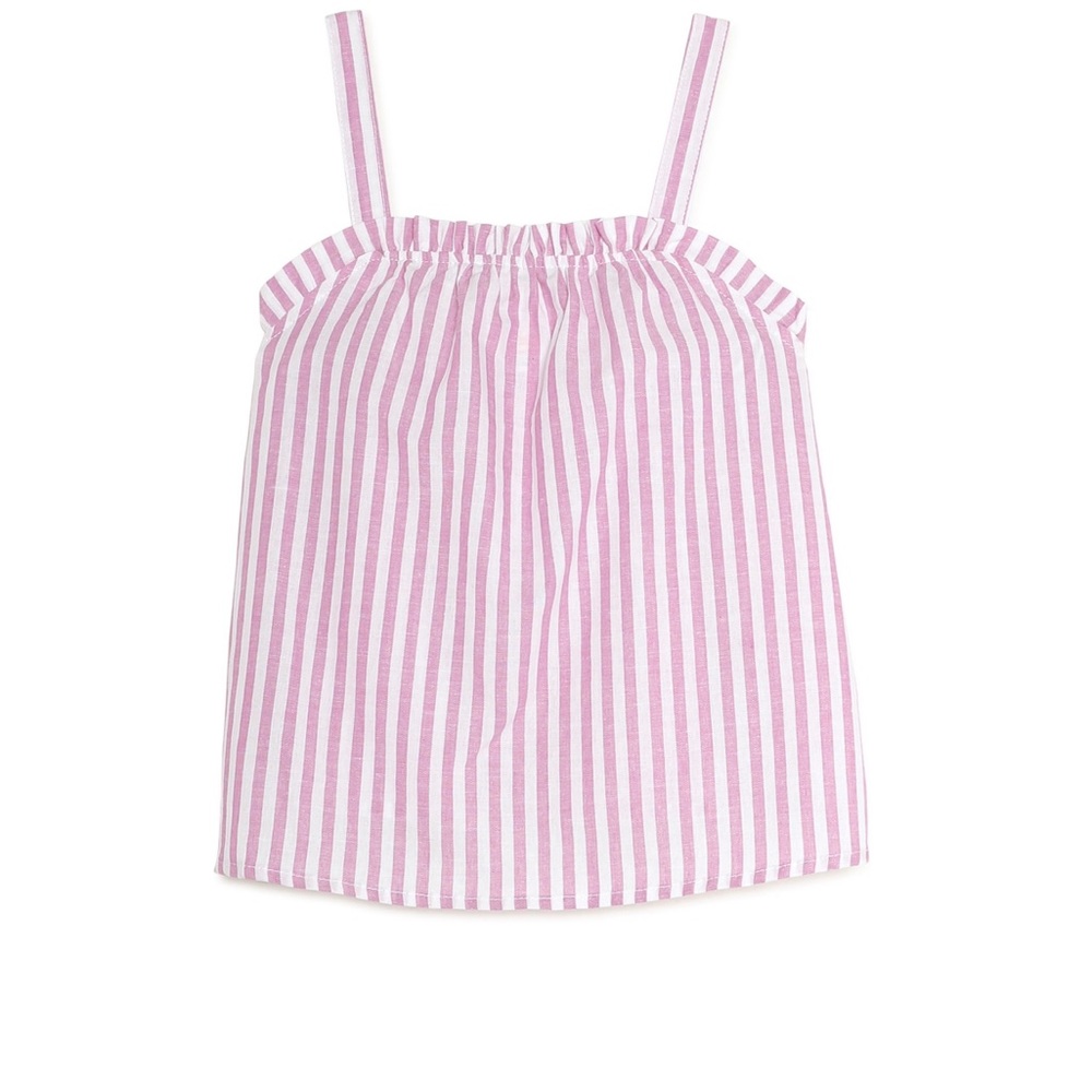 Girls Woven Purple and White Smock Ruffle tank size L